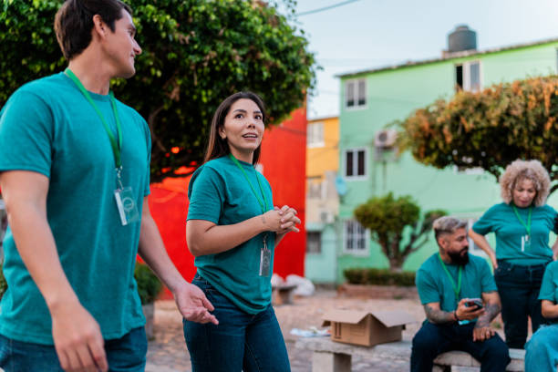 istock Volunteers talking and walking outdoors 2190984330