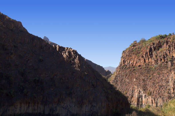 Gran Canaria, landscape of the central part of the island, Las Cumbres, ie The Summits, Caldera de Tejeda in geographical center of the island, Ravine Barranco de Tejeda