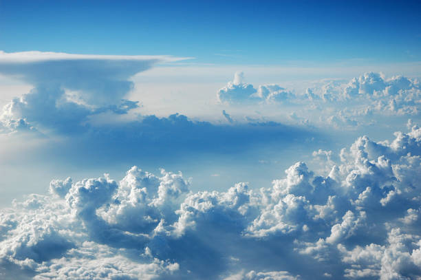 aerial view of dramatic sky and cloud from airplane