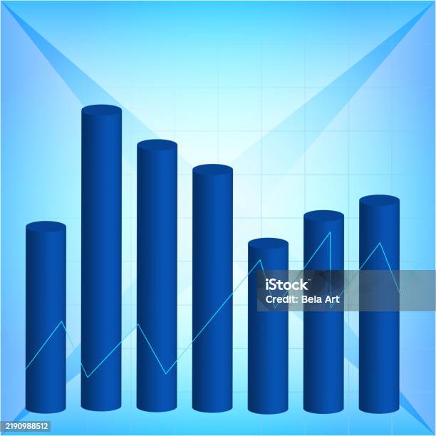 Statistical Analysis Graph With Blue Background Stock Illustration ...