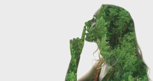 istock Artwork face nature tranquility silhouette woman 2190996770