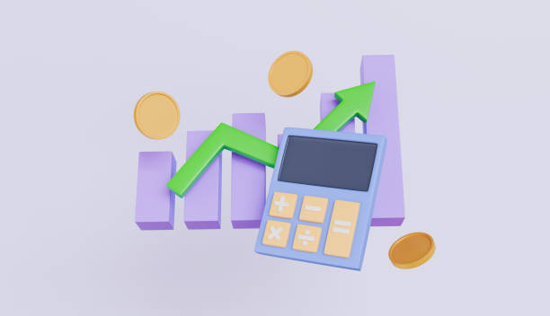 istock Calculator and bar chart, upward arrow with floating coins, representing financial analysis, profit growth and business success 2191001764
