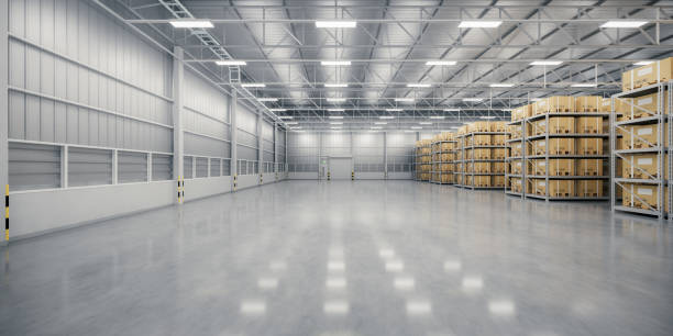 istock 3d rendering of warehouse and concrete floor suit for industrial background. 2191005931