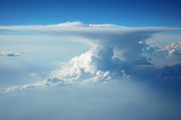 aerial view of dramatic sky and cloud from airplane