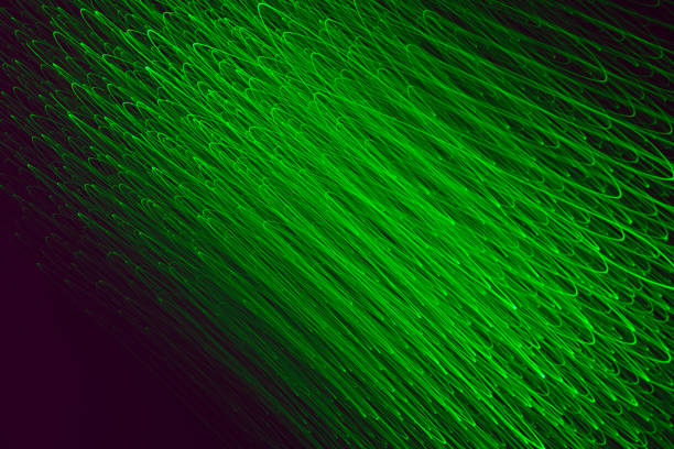 Background image of a light pattern of chaotic green laser lines