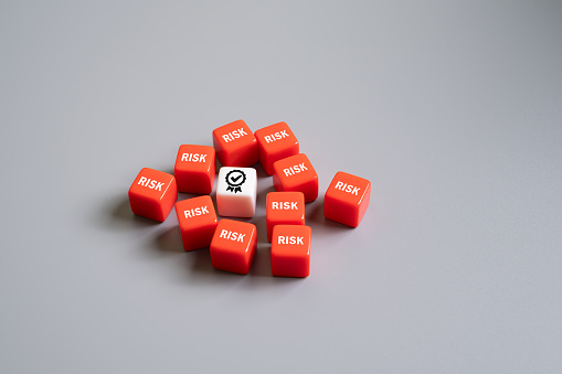 Aw Risk Cube Close Up At The Red Cube To Identify Red Danger Risk Cube Cover Safety ...