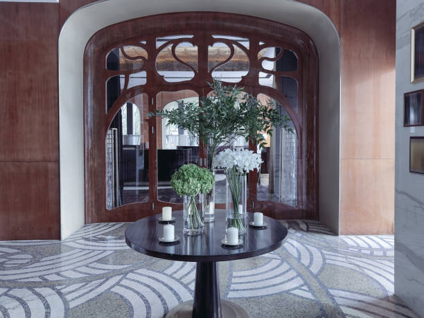 istock An elegant hotel reception area showcasing a mix of modern and classic design elements. 2191024821