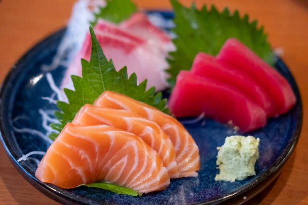 istock Sashimi set with vegetable served in a restaurant 2191026316