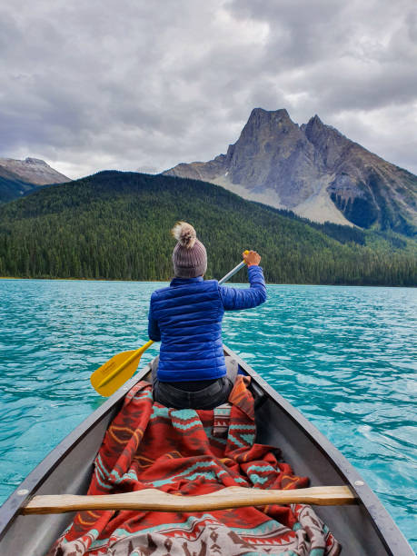 istock Paddling through tranquil waters with stunning mountains Emerald Lake Yoho National Park Canada 2191027541