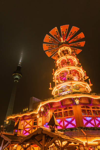 istock Illuminated Windmill at Berlin Christmas Market 2191034737