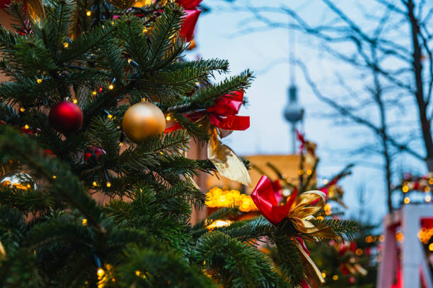 istock Festive Christmas Tree at Berlin Market 2191035774
