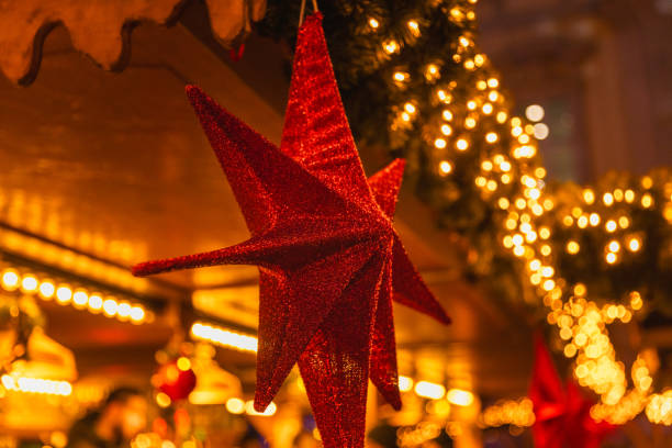 istock Festive Red Star at Berlin Christmas Market 2191037611