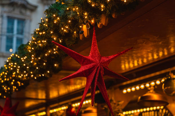 istock Festive Red Star at Berlin Christmas Market 2191037614
