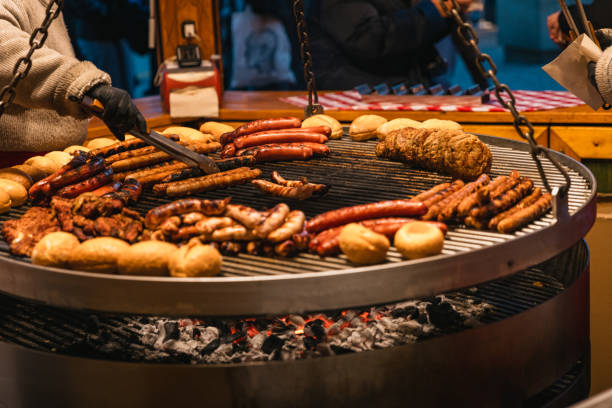 istock Traditional German Grill at Berlin Christmas Market 2191038431