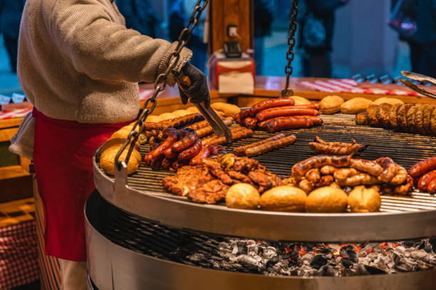 istock Traditional German Grill at Berlin Christmas Market 2191038556
