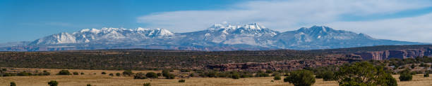 istock La Sal mountain range, covered in snow, near Moab, Utah, USA. Panoramic view 2191043624