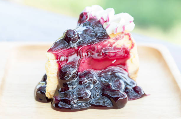 istock Blueberry cheesecake with cream 2191044411
