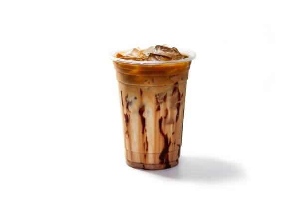 istock Ready for drink Mocha ice coffee serving with chocolate sauce and put on white background and isolate concept. 2191051012
