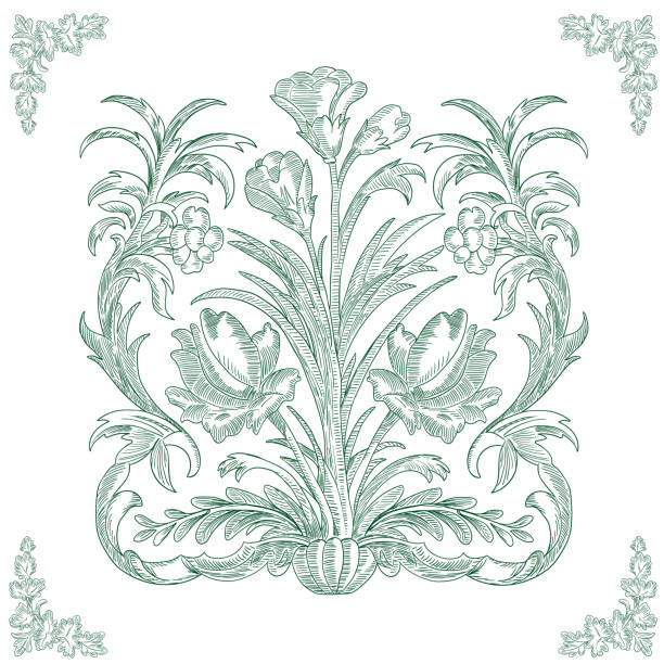 A detailed vintage-style floral ornament vector seamless pattern. Perfect for textiles, packaging, wallpapers, and creative projects