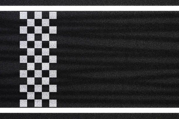 Start and finish line. asphalt road racing texture background. top view