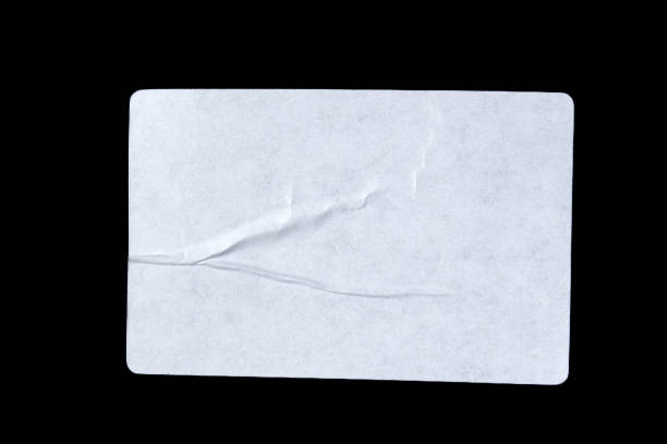istock White adhesive glued creased paper sticker label 2191058942