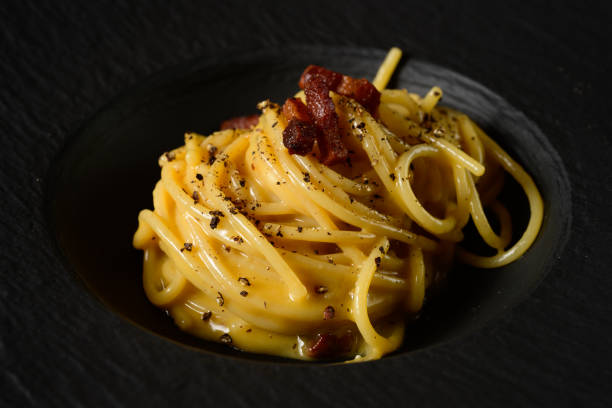 Spaghetti Carbonara Italian Pasta with an Egg and Cheese Sauce