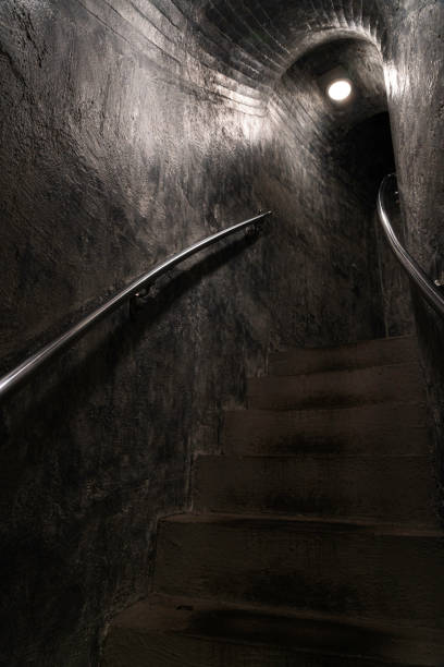 Stairs ascending the lookout tower at Mt. Greylock, North Adams, MA, USA