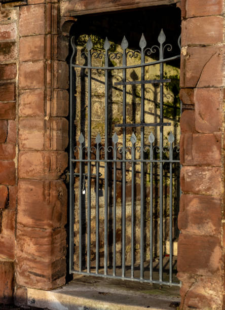 istock Old ornate wrought iron gate, Chester, Cheshire, England, Britain 2191068986