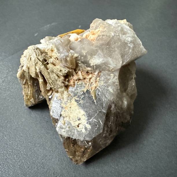 From a mineral collection, smoky quartz