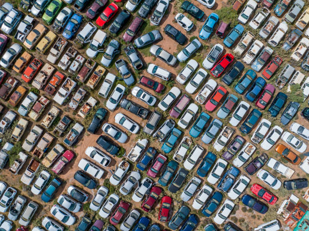 The dispose parking lot for abandoned cars