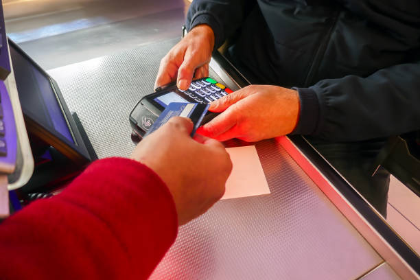 istock Card Payment in Action with POS machine. 2191080804