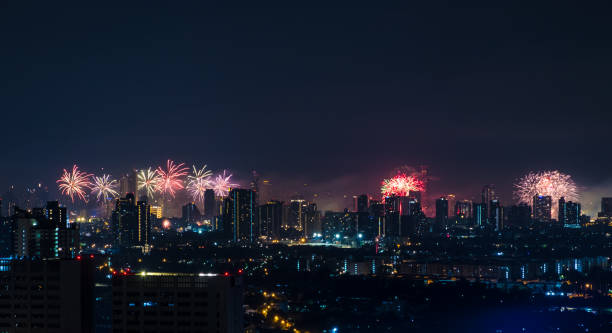 istock Happy new year 2025 with Firework celebrate anniversary in midnight Say Good bye 2024 hello to 2025 Concept of happiness, challenge, business strategy, opportunity and start new life again. 2191084567