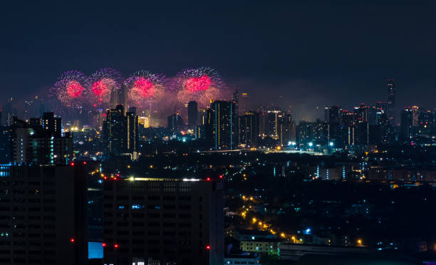 istock Happy new year 2025 with Firework celebrate anniversary in midnight Say Good bye 2024 hello to 2025 Concept of happiness, challenge, business strategy, opportunity and start new life again. 2191084580