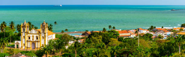 Panoramic image of the historic city of Olinda in Pernambuco by the sea