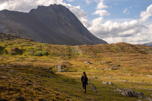 istock Young woman hikes mountain pathway 2191088351