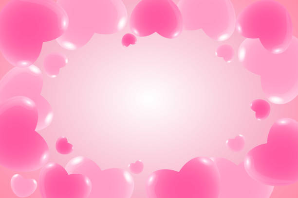 istock Bright festive pink background with airy hearts and glitter for Valentine's Day. 2191092121