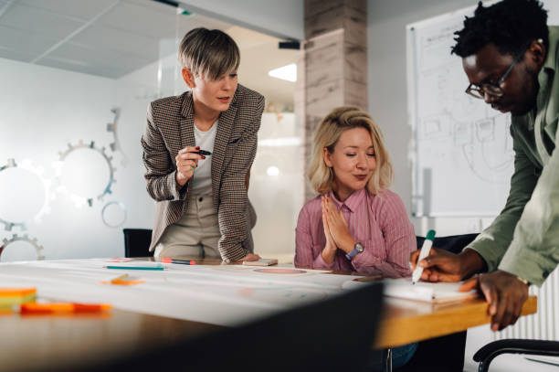 istock Marketing team working on a project in the office meeting room 2191092688