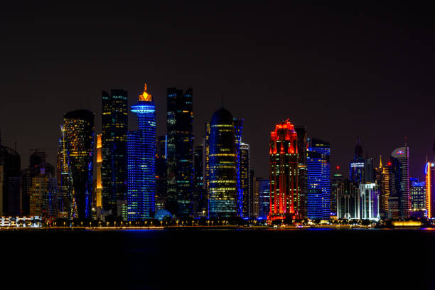 istock Skyscrapers of downtown Doha at night, Qatar 2191092794