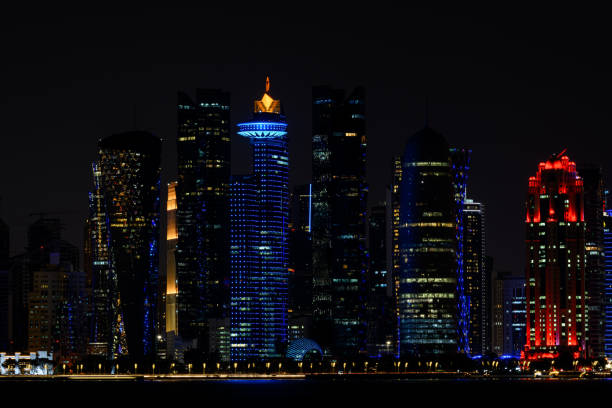 istock Skyscrapers of downtown Doha at night, Qatar 2191092812