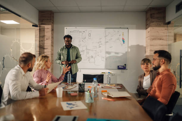 istock Marketing team brainstorming new ideas during office meeting 2191092827