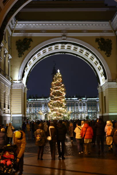 istock A festive night scene with a brightly decorated Christmas tree and a joyful atmosphere 2191096497