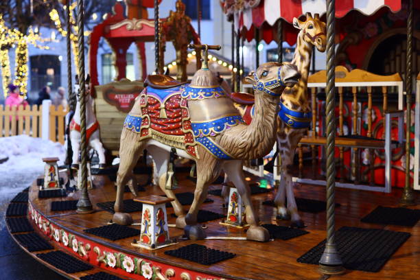 istock A Vibrant and Colorful Carousel Featuring a Camel and Other Beautifully Decorated Animals 2191096538