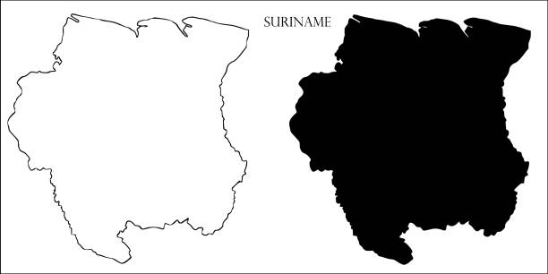 Suriname Blank Map, Suriname Map Outline
