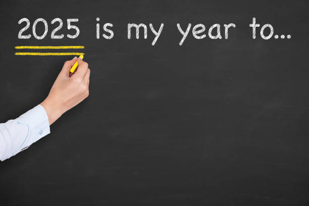 istock Drawing 2025 is my year to on blackboard background 2191100793