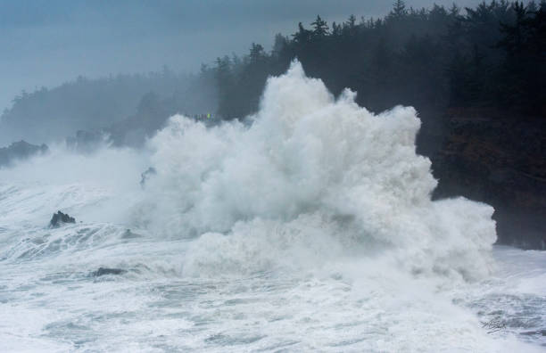istock Pacific Ocean waves Crash into the Oregon Coast headlands 2191100977