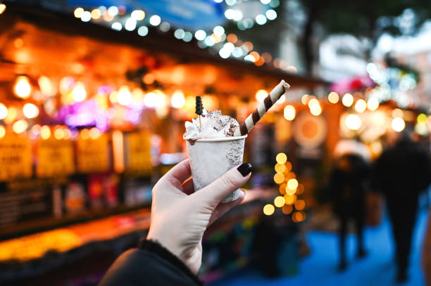 Hot chocolate at Christmas market.