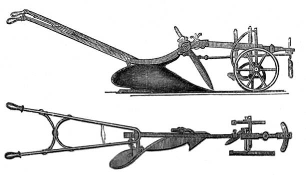 istock Antique illustration - diagram of Howard wheel plow from 1800's 2191103711