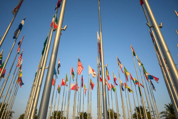 istock Flags of countries in Doha, Qatar 2191104084