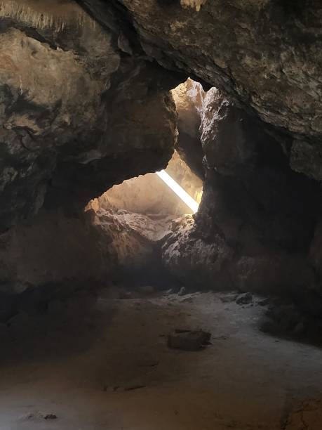 istock View of sunbeam get into Lava Tube 2191105996
