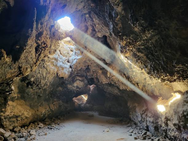 istock The Sunlight flows into the Cave of Lava Tube 2191106007
